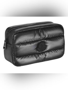 Moncler Black Quilted Toiletry Bag/Makeup Pouch Unisex